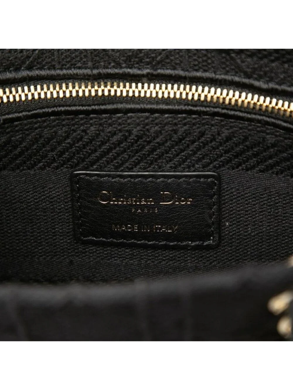 Dior Cannage Lady Delight Medium 2-Way Shoulder Bag Black Canvas